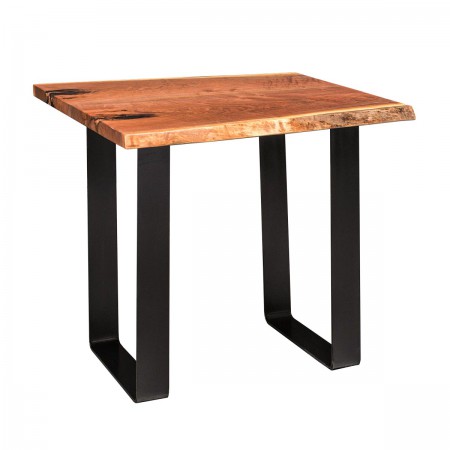 LIVE EDGE COUNTER HEIGHT TABLE with BLACK CITYSCAPE BASE - Walnut, Natural - 45" - EL-24017-W17